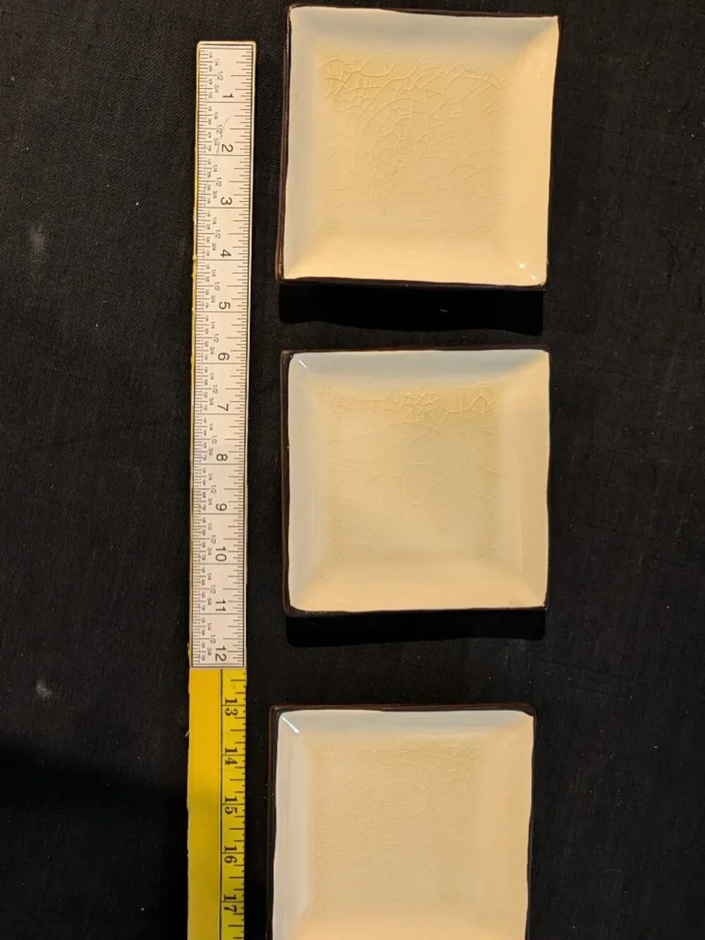 World Market Square Crackle Ceramic Mini Plates Set